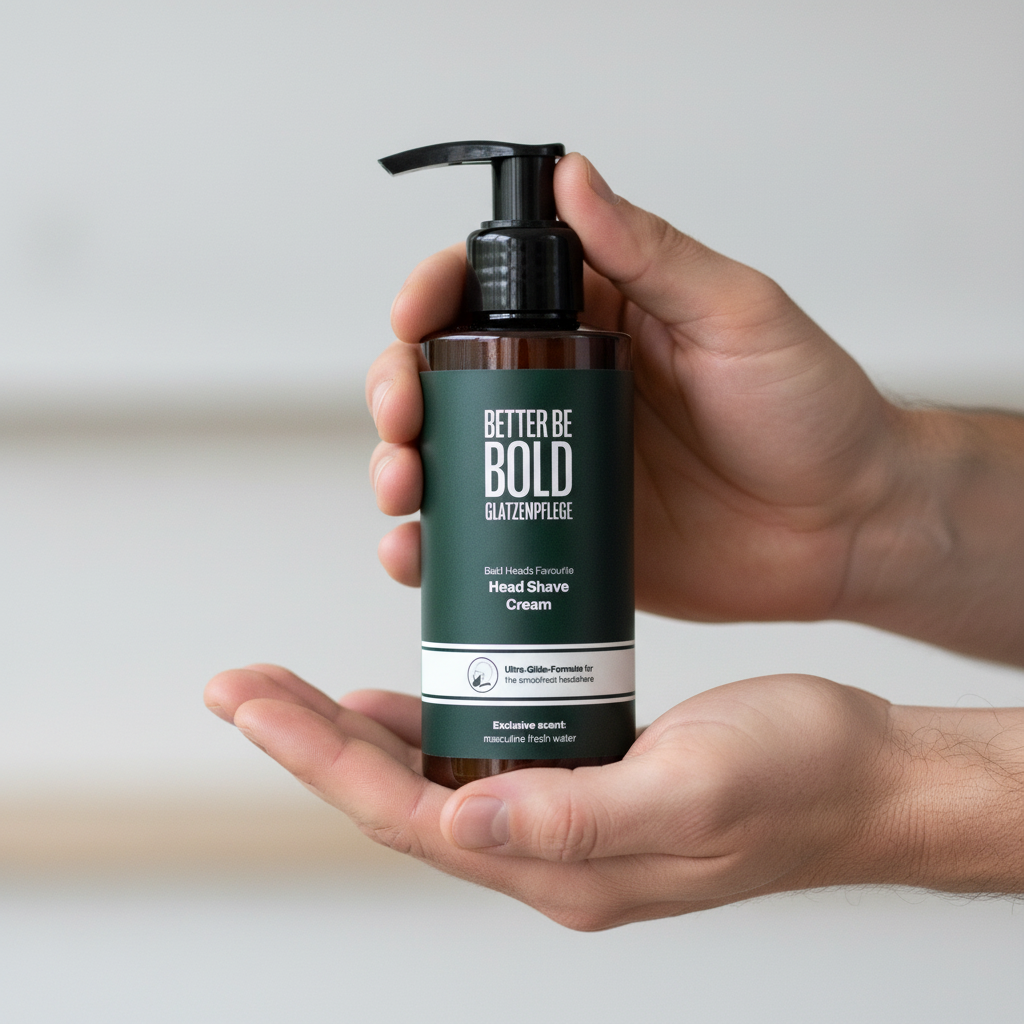 Rasiercreme mit perfekten Details in HĂ€nden